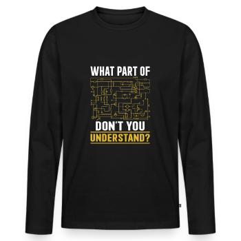 Electrician Saying Craftsman - Men's Premium Organic Long Sleeve Shirt - black - Front - Nico (187cm)