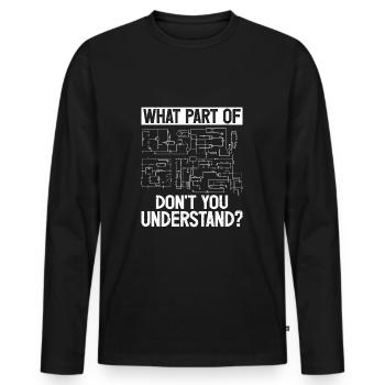 Électricien disant artisan - T-shirt manches longues Premium bio Homme - noir - Devant - Nico (187cm)