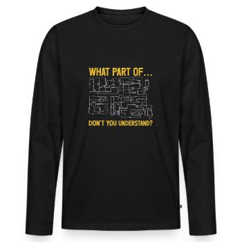 Électricien disant artisan - T-shirt manches longues Premium bio Homme - noir - Devant - Nico (187cm)