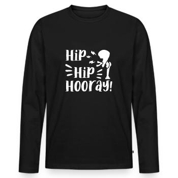Hanche Hanche Hourra Remplacement de la hanche Thérapie physique amusante - T-shirt manches longues Premium bio Homme - noir - Devant - Nico (187cm)