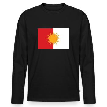 Yezidische Flagge Jesiden Yeziden Ezidxan - Männer Premium Bio Langarmshirt - Schwarz - Vorne - Nico (187cm)