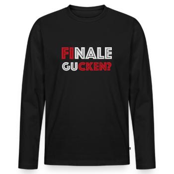 Finale Gucken | WM, Weltmeisterschaft, Fussball - Männer Premium Bio Langarmshirt - Schwarz - Vorne - Nico (187cm)