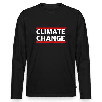 Climate change | Global warming, environmental protection, nature - Men's Premium Organic Long Sleeve Shirt - black - Front - Nico (187cm)