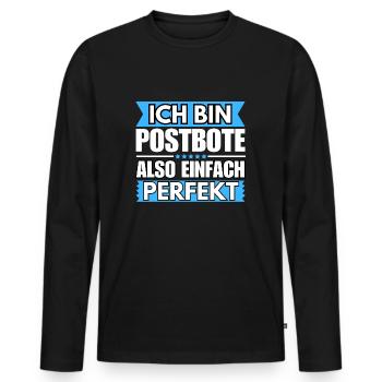 Einfach ein Perfekter Postbote - Männer Premium Bio Langarmshirt - Schwarz - Vorne - Nico (187cm)
