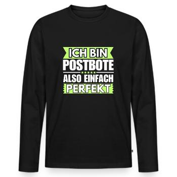 Einfach ein Perfekter Postbote - Männer Premium Bio Langarmshirt - Schwarz - Vorne - Nico (187cm)