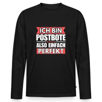 Einfach ein Perfekter Postbote - Männer Premium Bio Langarmshirt - Schwarz - Vorne - Nico (187cm)