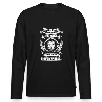 Pitbull - T-shirt manches longues Premium bio Homme - noir - Devant - Nico (187cm)