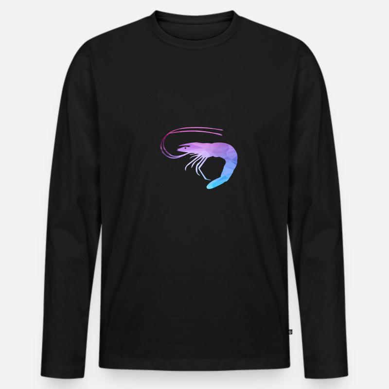 Garnele Polygon - Männer Premium Bio Langarmshirt - Schwarz