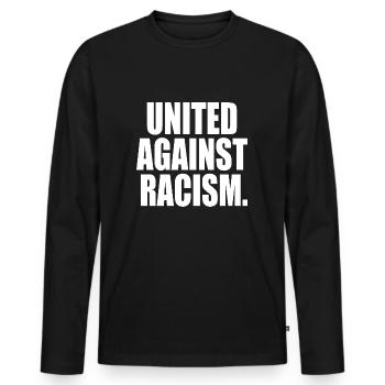 United against racism - T-shirt manches longues Premium bio Homme - noir - Devant - Nico (187cm)