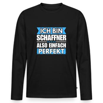Einfach ein Perfekter Schaffner - Männer Premium Bio Langarmshirt - Schwarz - Vorne - Nico (187cm)