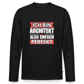 Einfach ein Perfekter Architekt - Männer Premium Bio Langarmshirt - Schwarz - Vorne - Nico (187cm)