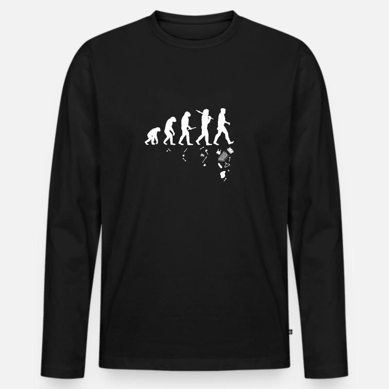 Mensch und Evolution - Männer Premium Bio Langarmshirt - Schwarz