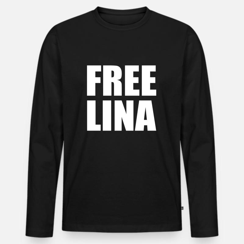 Free lina - Männer Premium Bio Langarmshirt - Schwarz