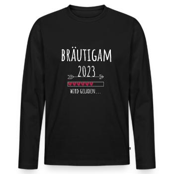 Zukünftiger Bräutigam 2023 Hochzeit Verlobung - Männer Premium Bio Langarmshirt - Schwarz - Vorne - Nico (187cm)