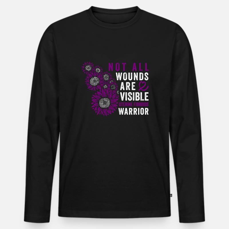 bewusstseGebärmutterfibroid-Kriegerin Unsichtbarer - Männer Premium Bio Langarmshirt - Schwarz