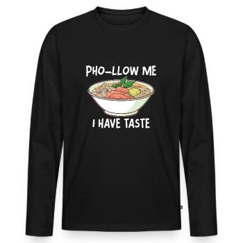 Funny Pho Vietnamese Noodle Soup Pho - Men's Premium Organic Long Sleeve Shirt - black - Front - Nico (187cm)