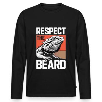 Respectez la barbe ! Terraristiques de reptiles dragon barbu - T-shirt manches longues Premium bio Homme - noir - Devant - Nico (187cm)