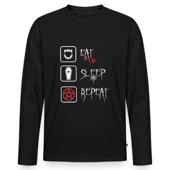 Gothic Ästhetik Vamp-Style schwarz dark wave - Männer Premium Bio Langarmshirt - Schwarz - Vorne - Nico (187cm)