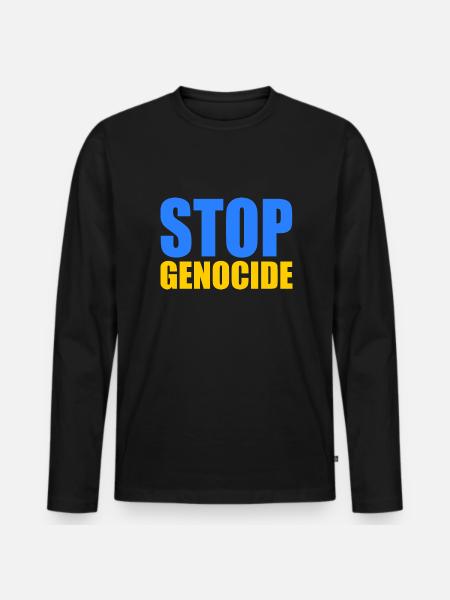Stop genocide - Men's Premium Organic Long Sleeve Shirt - black