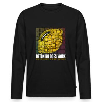 Abstrakte Zitrone von fröhlichem Entgiftungszitat - Männer Premium Bio Langarmshirt - Schwarz - Vorne - Nico (187cm)