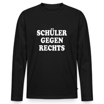 schüler gegen rechts - Männer Premium Bio Langarmshirt - Schwarz - Vorne - Nico (187cm)