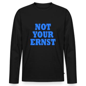 Not your ernst - Männer Premium Bio Langarmshirt - Schwarz - Vorne - Nico (187cm)