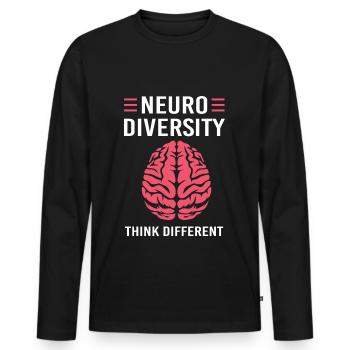 Autismus Autist ADHS Asperger Neurodiversity - Männer Premium Bio Langarmshirt - Schwarz - Vorne - Nico (187cm)