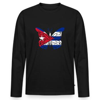 Cuba Drapeau Cuba Cadeau National La Havane - T-shirt manches longues Premium bio Homme - noir - Devant - Nico (187cm)