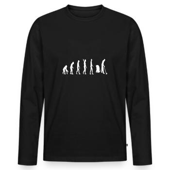 Evolution Hausmann Haushalt Ehemann Geschenkidee - Männer Premium Bio Langarmshirt - Schwarz - Vorne - Nico (187cm)