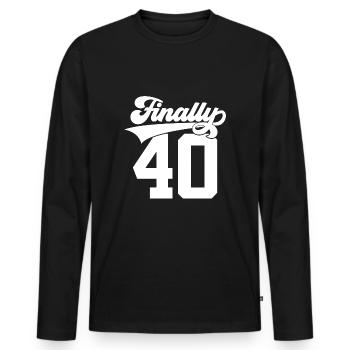 40TH BIRTHDAY FINALLY 40 FINALLY 40 - Men's Premium Organic Long Sleeve Shirt - black - Front - Nico (187cm)