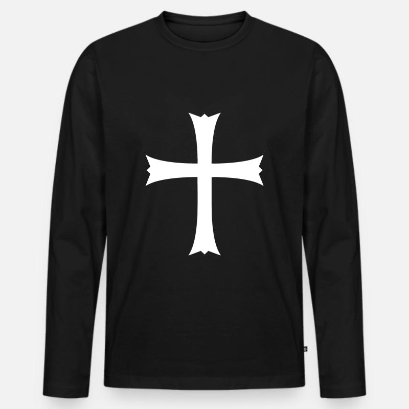 Jerusalem kreuz Jerusalemkreuz - Männer Premium Bio Langarmshirt - Schwarz