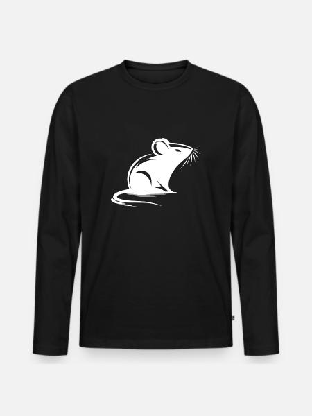 Mouse Drawing Tattoo Style - Men's Premium Organic Long Sleeve Shirt - black