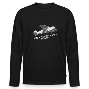 Voler - T-shirt manches longues Premium bio Homme - noir - Devant - Nico (187cm)