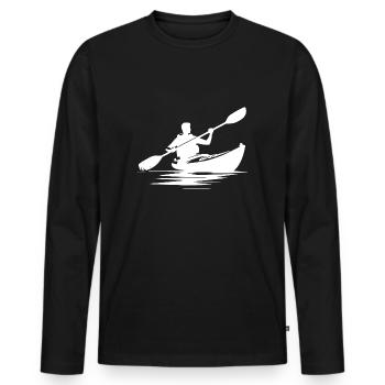 Bateau kayak maniable pour les excursions en kayak - T-shirt manches longues Premium bio Homme - noir - Devant - Nico (187cm)