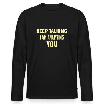 Cadeau étudiant psychologue psychologue - T-shirt manches longues Premium bio Homme - noir - Devant - Nico (187cm)