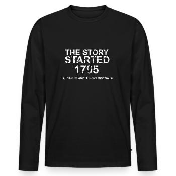 Copy of OAK ISLAND / TREASURE HUNTING: The story - Men's Premium Organic Long Sleeve Shirt - black - Front - Nico (187cm)