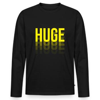 Huge Typo Design Cadeau - T-shirt manches longues Premium bio Homme - noir - Devant - Nico (187cm)