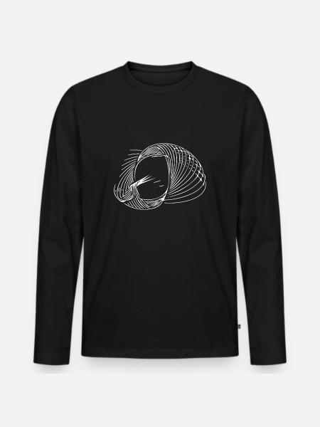 Geometric circle lines - Men's Premium Organic Long Sleeve Shirt - black