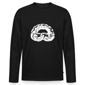 Vintage Laugenbreze - Männer Premium Bio Langarmshirt - Schwarz - Vorne - Nico (187cm)