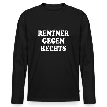 rentner gegen rechts - Männer Premium Bio Langarmshirt - Schwarz - Vorne - Nico (187cm)