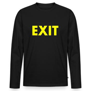Exit - Men's Premium Organic Long Sleeve Shirt - black - Front - Nico (187cm)