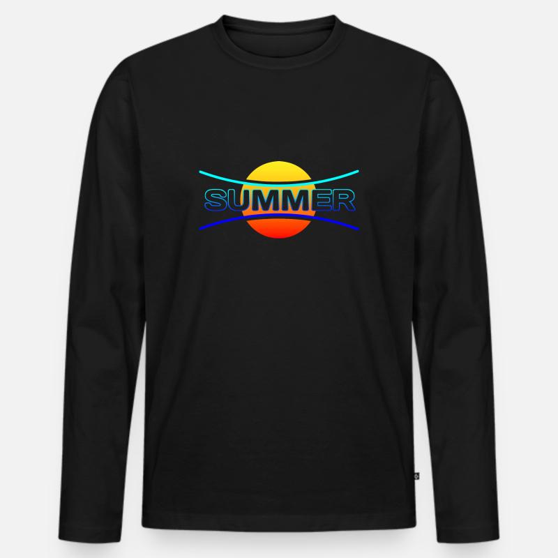 Summer 1 - Männer Premium Bio Langarmshirt - Schwarz