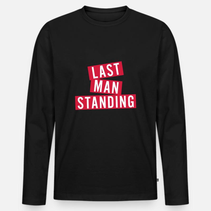LAST MAN STANDING - Männer Premium Bio Langarmshirt - Schwarz