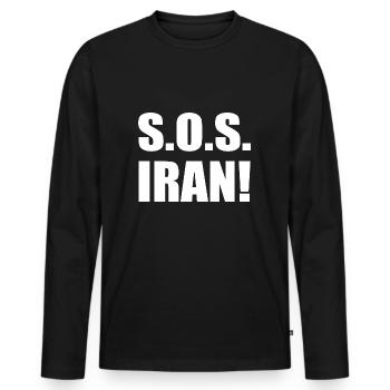 Sos iran - Men's Premium Organic Long Sleeve Shirt - black - Front - Nico (187cm)
