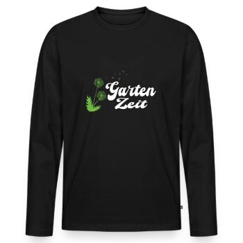 Garten Zeit Beet Gärtner Blumen Rasenmähen Hecke - Männer Premium Bio Langarmshirt - Schwarz - Vorne - Nico (187cm)