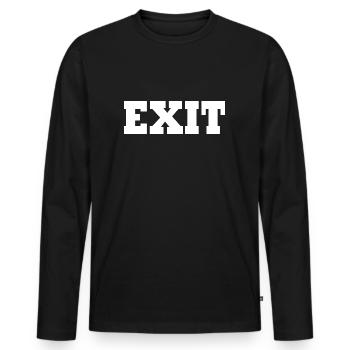 Exit - Men's Premium Organic Long Sleeve Shirt - black - Front - Nico (187cm)