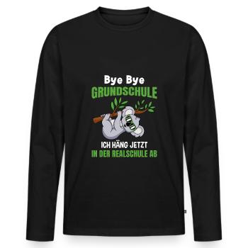 Grundschulabschluss Realschule Einschulung 5Klasse - Männer Premium Bio Langarmshirt - Schwarz - Vorne - Nico (187cm)