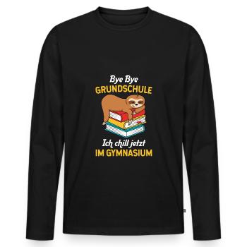 Grundschulabschluss Gymnasium Einschulung 5 Klasse - Männer Premium Bio Langarmshirt - Schwarz - Vorne - Nico (187cm)