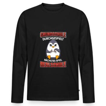 Grundschulabschluss Realschule Einschulung 5Klasse - Männer Premium Bio Langarmshirt - Schwarz - Vorne - Nico (187cm)