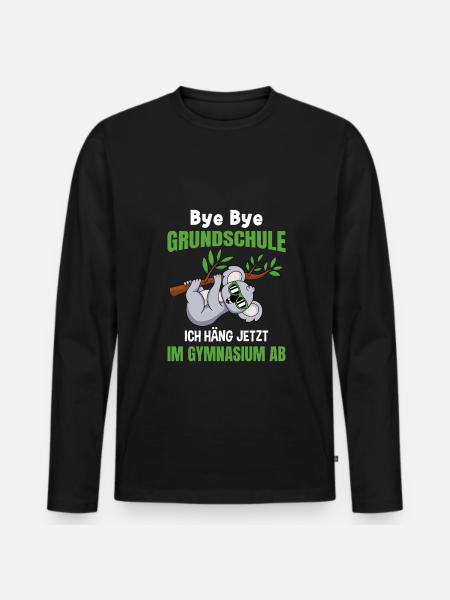Grundschulabschluss Gymnasium Einschulung 5 Klasse - Männer Premium Bio Langarmshirt - Schwarz
